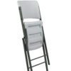 Rental Elite Light Blow Mold Resin / Steel Folding Chair Granite Seat / Back with Grey Frame - Image 5