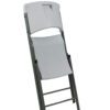 Rental Elite Light Blow Mold Resin / Steel Folding Chair Granite Seat / Back with Grey Frame - Image 4