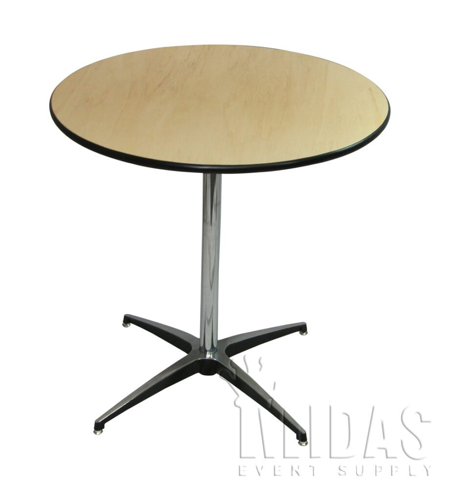 24 Round Wood Pedestal Table 30 High Midas Event Supply   212000PedestalTable30Round30H 918x1024 